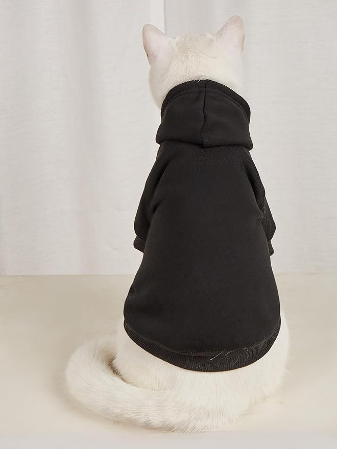 QWINEE Basic Dog Hoodie Sweatshirt Puppy Sweater Warm Cat Costumes Pet Clothes for Chihuahua Puppy Kitten Small Medium Dogs Multicolored Medium