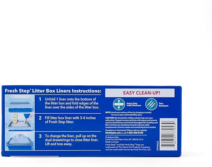 Fresh Step Drawstring Cat Litter Box Liners, Scented Heavy Duty Kitty Litter Bags for Large Oval or Rectangle Pans, Helps Contain Odor and Mess, Easy Lift Out Cleanup, 30 x 17 in, 7 Count - 3 Pack