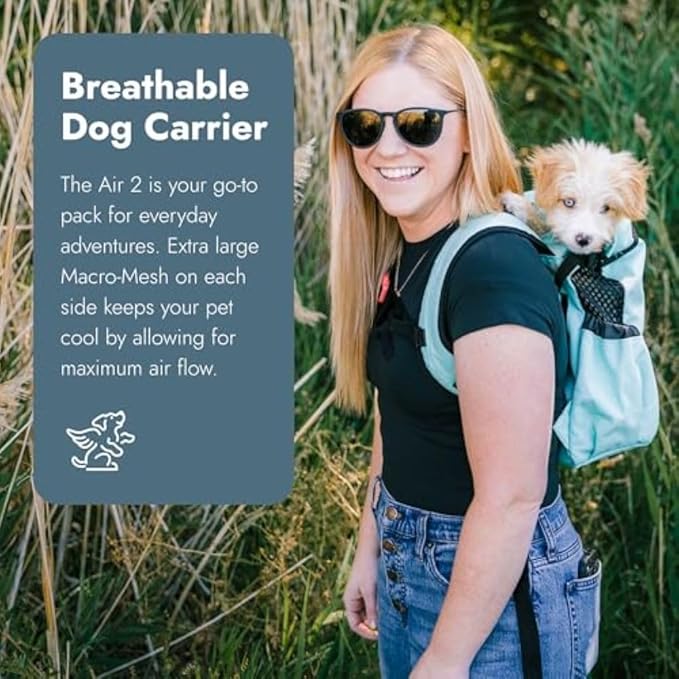 K9 Sport Sack Air 2 - Large, Summer Mint - Ideal for Dogs with 20-22” Back Length - Durable, Breathable Backpack-Style Carrier - Perfect for Walks, Short Hikes & Public Transportation