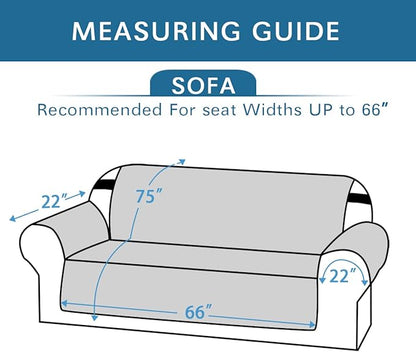 Reversible Sofa Slipcover Furniture Protector Water Resistant 2 Inch Wide Elastic Straps Sofa Cover Couch Covers Pets Kids Fit Sitting Width Up to 66" (Sofa: 75" x 110", Gray/Beige)
