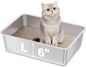 Stainless Steel Litter Box,19.7"x13.7"x6" Large Metal Litter Box for Kitty/Cat, Easy to Clean, Non Stick Litterbox No Smell for Adult Cats