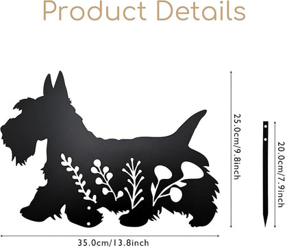 Dog Garden Stake - Unique Gift for Dog Lovers, Black Metal Outdoor Decor, Durable Yard Art Statue (Scottish Terrier)