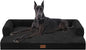 Orthopedic XXL Dog Beds, Waterproof Egg Crate Foam Big Pet Bed for All Breed Sized Dogs 53x42Inch, Washable Extra Large Dog Couch Bed with Removable Cover and Non-Slip Bottom, Black