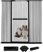 Lumizone Extra Tall Cat Gate 61.02" High Pressure Mounted Extra Wide 59.25"-63.38" (17Sizes) 1.37" Gap No Drilling Auto-Close Tall Pet Gate for Dogs (Black, 59.25"-63.38" W)