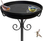 38In Freestanding Bird Bath for Outside, Detachable Birdbaths with Metal Stake, Bird Bath Feeder Bowl for Outdoors Garden Patio Yard Lawn,Sturdy Upgraded 5 Pronged Base (Black)