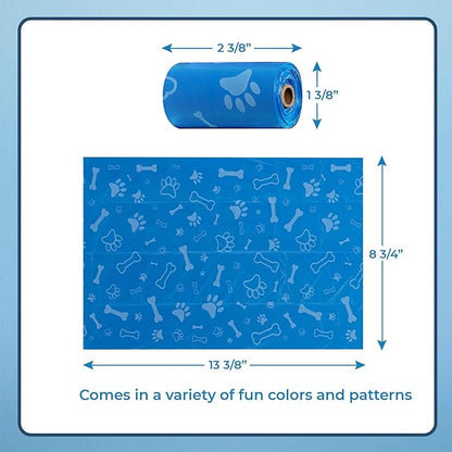 Best Pet Supplies Dog Poop Bags (360 Bags) for Waste Refuse Cleanup, Doggy Roll Replacements for Outdoor Puppy Walking and Travel, Leak Proof and Tear Resistant, Thick Plastic - Assorted Colors