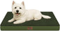 Comfort Dog Bed for Small Dogs & Cats, Waterproof Dog Crate Mat Orthopedic Egg Crate Foam with Washable Removable Cover, Olive Green