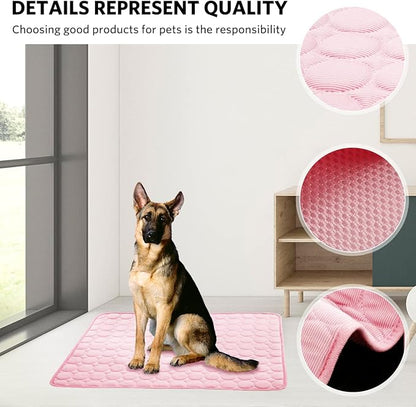 Dog Cooling Mat Pet Cooling Pads Dogs & Cats Pet Cooling Blanket for Outdoor Car Seats Beds (Pink, 28IN * 40IN)