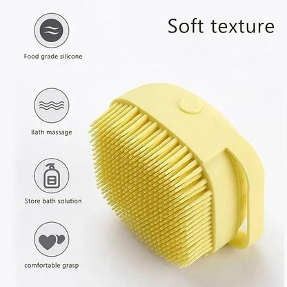 Pets Bath Brush | Scrubber for Bath | Dog Shampoo Brush | Dog Washing/Shower Brush, Suitable for Short/Long Haired Dogs, Dog Brush for Shedding, Bathing, Massaging & Grooming (blue) (yellow)