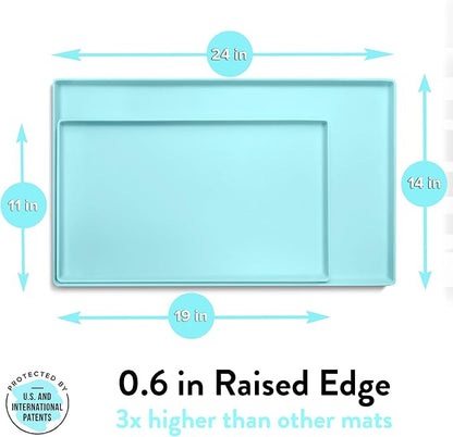 CatGuru Cat Food Mat, Small & Large Pet Feedingd Mat, 100% Waterproof Cat Mats for Food and Water, Silicone Mats for Pet Bowls, Non-Slip Placemat for Water Bowl or Fountain (Small, Aruba)