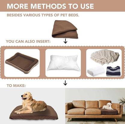 Dog Bed Cover Waterproof Replacement Machine Washable Covers for 36x27 Inch Dog Bed Heavy Duty Scratch Resistant Mattress Protector Pet Bed Cover Only Brown