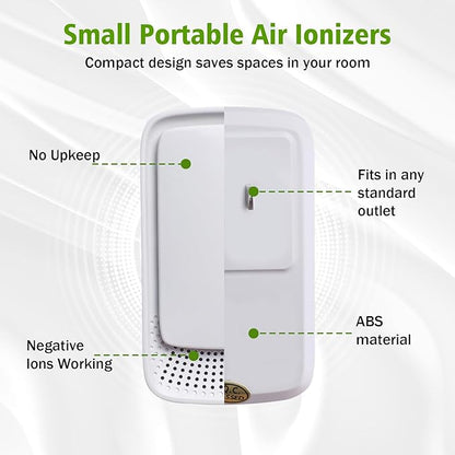 2026 New 6 Pack Plug In Air Ionizers-Negative Ion Air Purifier for Home Silent Work Air Cleaner for Bathroom,Living Room,Office,Kitchen,Pet Room,Portable Ionic Air Purifier for Bedroom(6)