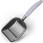 Cat Litter Scoop, Kitty Metal Scooper, Aluminum Alloy Sifter, Kitten Pooper Lifter, Deep Shovel, Long Handle, Poop Sifting, Durable, Heavy Duty, for Litter Box