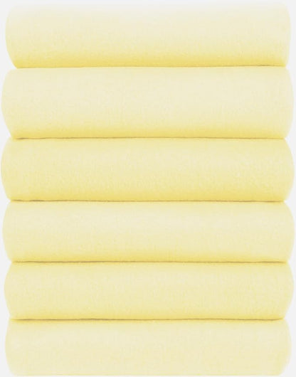 Fleece Throw Blankets Bulk Fleece Blankets Solid Wholesale Lightweight Warm Soft for Pet Bed Sofa Couch Office Wedding Gifts Travel Seasons Lemon 50x60 Inches Pack of 6
