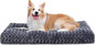 KSIIA Washable Dog Bed Deluxe Plush Dog Crate Beds Comfy Kennel Pad Anti-Slip Pet Sleeping Mat for Large, Jumbo, Medium, Small Dogs Breeds, 35" x 23", Dark Grey