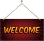 Welcome Sign for Front Door, Front Door Wooden Hanging Sign, Comic Style Welcome Hanging Signs for Wall Decor, Rustic Funny Wooden Playroom Wall Decoration 13.8X6.9 inches