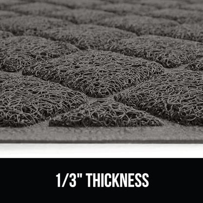 GORILLA GRIP Cat Litter Box Mat, Water Resistant, US Designed Kitty Litter Trapping Mats, Easy to Clean, Scatter Control, Less Mess and Clean Floors, Kitten Supplies for Indoor Cats, 24x17 Dark Gray