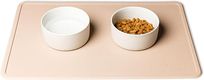 Remy+Roo Sand Silicone Dog Food Mat for Pet Bowl | 100% Waterproof | Non-Slip | Dishwasher Safe