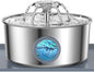 Stainless Steel Cat Water Fountain with Silicone Mat & 2 Filters, 108oz/3.2L Automatic Pet Water Dispenser for Cats Dogs, Quiet Indoor Metal Drinking Bowl, Dog Fountains, Waterer