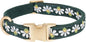 Woven Dog Collar with Metal Buckle Adjustable Jacquard Retro Dog Collars for Small Medium Large Dogs(Green,M)