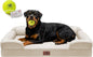 Orthopedic Dog Bed for Extra Large Dogs, XXL Waterproof Egg Crate Memory Foam Pet Bed Bolsters with Removable Washable Cover & Non-Slip Bottom, Tennis Ball Toy, 45x35