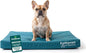 FurHaven Water-Resistant Orthopedic Dog Bed for Medium Dogs, Oxford Polycanvas Mattress with Orthopedic Solid Slab Foam for Joint Support, Removable Washable Cover, Medium, Deep Lagoon