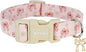 Pink Bow Dog Collar with Flower, Adjustable Cotton Puppy Collar, Cute Girl Boy Dog Collars for Small Medium Large Dogs, Ideal for Gifts,Pet Accessory,XS