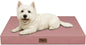 Outdoor Dog Bed for Small Dogs & Cats, Waterproof Dog Crate Mat Orthopedic Egg Crate Foam with Washable Removable Oxford Cover, Pink