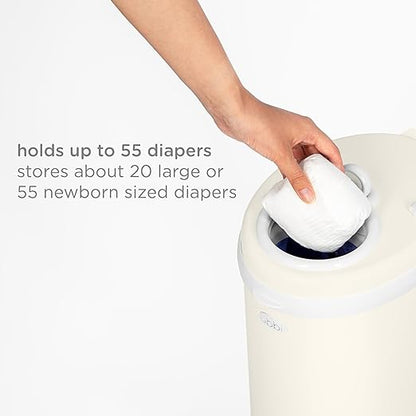 Ubbi Stainless Steel Diaper Pail, Odor Locking, No Special Bag Required, Award-Winning, Registry Must-Have, Matte Ivory
