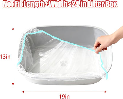 120 Pack Cat Litter Bags with Drawstring, Compatible with Litter-Robot 3/4 Heavy Duty Cat Litter Box Liners Waste Bags Replacement -25.2"x 15.7"