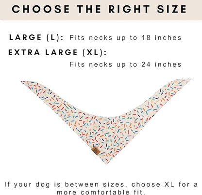 Birthday Dog Bandanas Extra Large, Reversible Colorful Confetti Sprinkles Stripes, Soft Breathable Adjustable Scarf for Large Extra Large Dogs, Boy Girl Party Outfit Accessory Gift