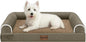 Medium Dog Bed Orthopedic Washable: Beds Bolster Medium Sized Dogs Bed Egg Crate Foam Couch Sofa Waterproof with Removable Cover - Brown