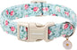 DOGWONG Floral Dog Collar, Cute Adjustable Flower Collar, Girl Female Dog Collar with Strong Plastic Buckle for Small Medium Large Dogs,L