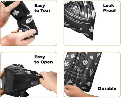 Best Pet Supplies Poop Bags for Dogs, 50% Post-Consumer Recycled Content dog waste bags on rolls, fits all poop bag holders for leashes - Black, 600 Count, Unscented