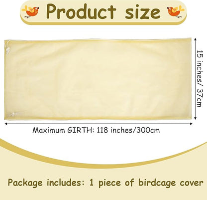 Shappy Large Bird Cage Seed Catcher,Bird Cage Cover Net Skirt Guard,Adjustable Soft Airy Mesh Net for Parrot Parakeet Macaw(118 x 15 Inch/ 300 x 37 cm,Yellow)