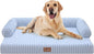 Large Dog Bed Orthopedic Washable Dog Beds Bolster - Medium Large Big Dogs - Memory Foam Dogs Couch Sofa - Waterproof with Removable Cover