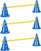 Navaris Dog Agility Equipment Set - Cone and Pole for Training and Exercise Jumps - Plastic Dog Agility Beginner Course - 6X Cones, 3X Poles