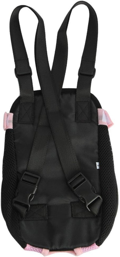 Pet Dog Puppy Cat Carrier Five Holes Backpack Double Shoulder Straps Mesh Front Chest Backpack Bag, S, Pink
