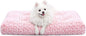 KSIIA Washable Dog Bed Deluxe Plush Dog Crate Beds Comfy Kennel Pad Anti-Slip Pet Sleeping Mat for Large, Jumbo, Medium, Small Dogs Breeds, 23" x 18", Pink