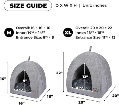 Best Pet Supplies Dog House Bed Crate Mat Tent Indoor Round Soft Plush for Small, Medium, and Large Breeds - Gray, 20 x 20 x H:22"
