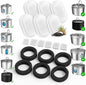 Fountain Filter Replacement Set – 18 Pack (6 Carbon Filters + 6 Pump Sponges + 6 Pre-Filters) – Compatible with Stainless Steel Cat & Dog Water Fountains – BPA-Free, Triple Filtration