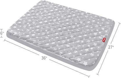 Waterproof Dog Bed Covers Replacement Washable Pet Hair Easy to Remove, Noiseless Quilted Puppy Pet Bed Cover Lovely Grey Star Print 27x36 Inches, for Dog/Cat, Cover Only