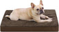 KSIIA Orthopedic Dog Bed Crate Waterproof Pet Mats for Small Dogs Deluxe Plush Washable Pet Bed with Egg Crate Foam & Removable Cover, 23 x 17 Inch, Brown