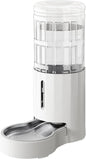 CZPET 2.5 Gallon Dog Water Bowl Dispenser, Automatic Dog and Cat Water Dispenser with Stainless Steel Bowl, Gravity Waterer, Large Capacity, and Quiet Drinking Area for Pets (9.5L,White)