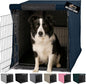 GORILLA GRIP Dog Crate Covers Compatible with Amazon Basics Dog Crates, All Sides Open, Privacy Cover Fits 36" Wire Kennel, Breathable Mesh Windows, Light Reducing Puppy Training Cage Topper, Navy