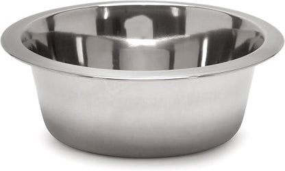 Jeffers Pet Standard Weight Stainless Steel Bowls for Dogs, Cats, Puppies, Kittens, Food & Water, Durable Feeding Dish, Travel, Camping, Indoor Outdoor Use, Dishwasher Safe - 3 Quart 2 Pack