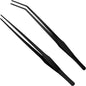 Aquarium Tweezers Extra Long 15 inches, Luxiv Stainless Steel Straight and Curved Tweezers 38cm Extra Long Tweezers for Fish Tank Plant Aquascape Tools, Feeding Tongs (15 inches, Black)