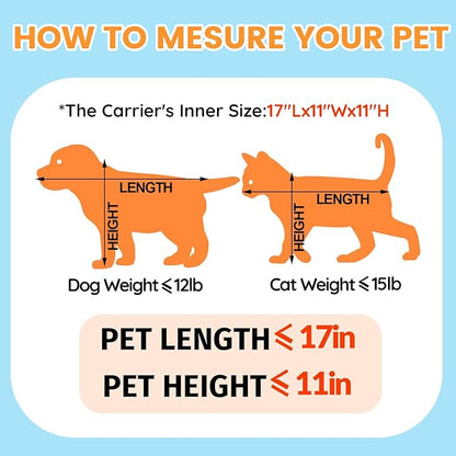 Petskd Top and Side Expandable Pet Carrier 19x13x9 Inches Southwest Allegiant Airlines Approved, Soft-Sided Carrier for Small Dog Under 12 lbs and Large Cat Under 15 lbs(Purple)