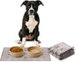 LOVEWAG Waterproof 2-Pack Pet Feeding Mats - 16" x 24" Premium Cat & Dog Food Mat - Non-Slip, Machine Washable Food Mat Protects Floors & Contains Water Bowl Spills - Pet Place Mats (Caramel Crème)