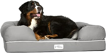 PetFusion Ultimate Dog Bed, Orthopedic Memory Foam, Multiple Sizes and Colors, Medium Firmness Pillow, Waterproof Liner, YKK Zippers, Breathable 35% Cotton Cover